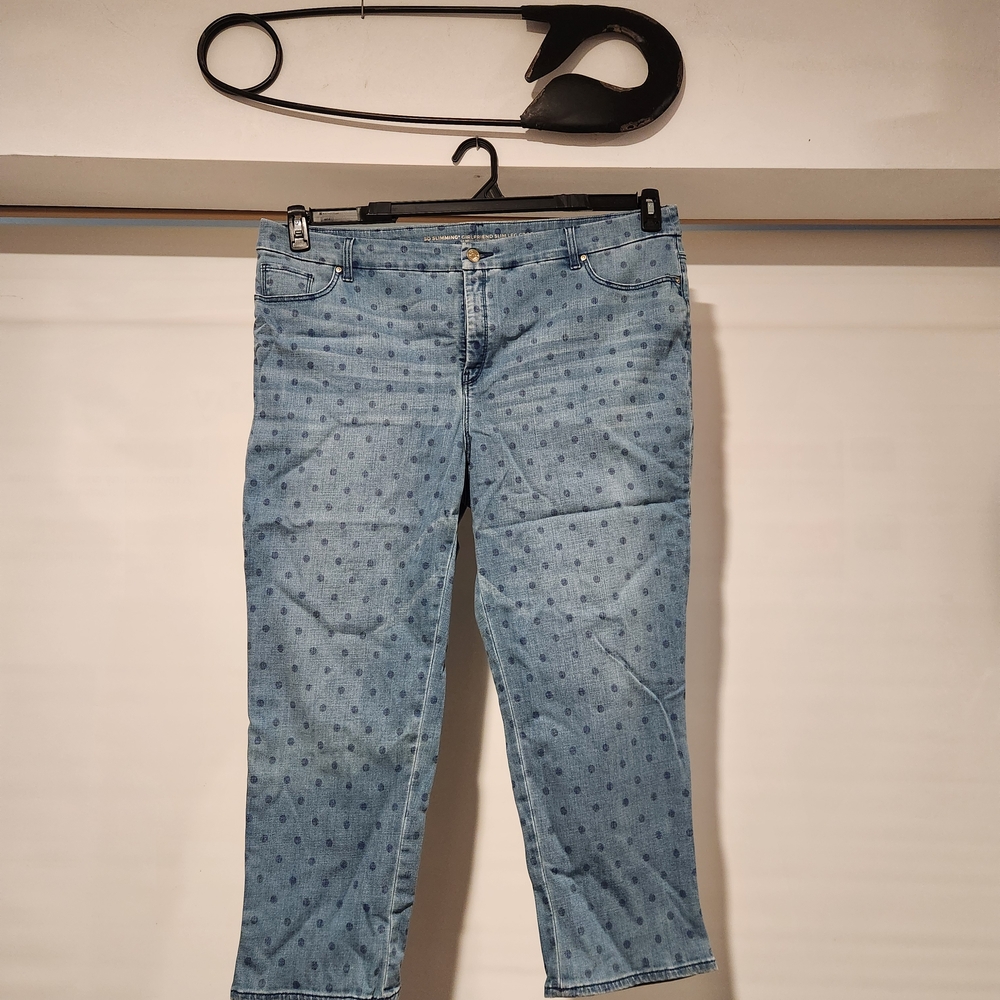 Chico's Light Blue Polka Dot Ankle Jeans